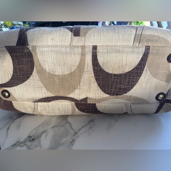 Coach Medium Tonal C Denim Satchel Purse #12195 Braided Handles - Picture 8 of 8